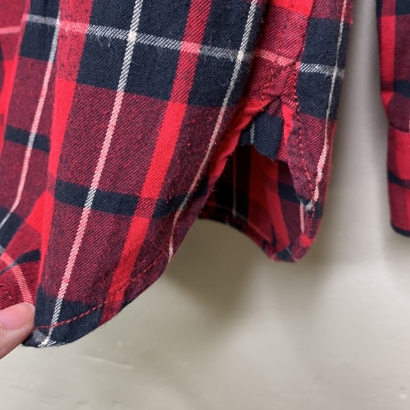 LAUREN RALPH LAUREN Button Down Shirt Red Black Plaid Cabin-Core Cotton Medium - Picture 3 of 13